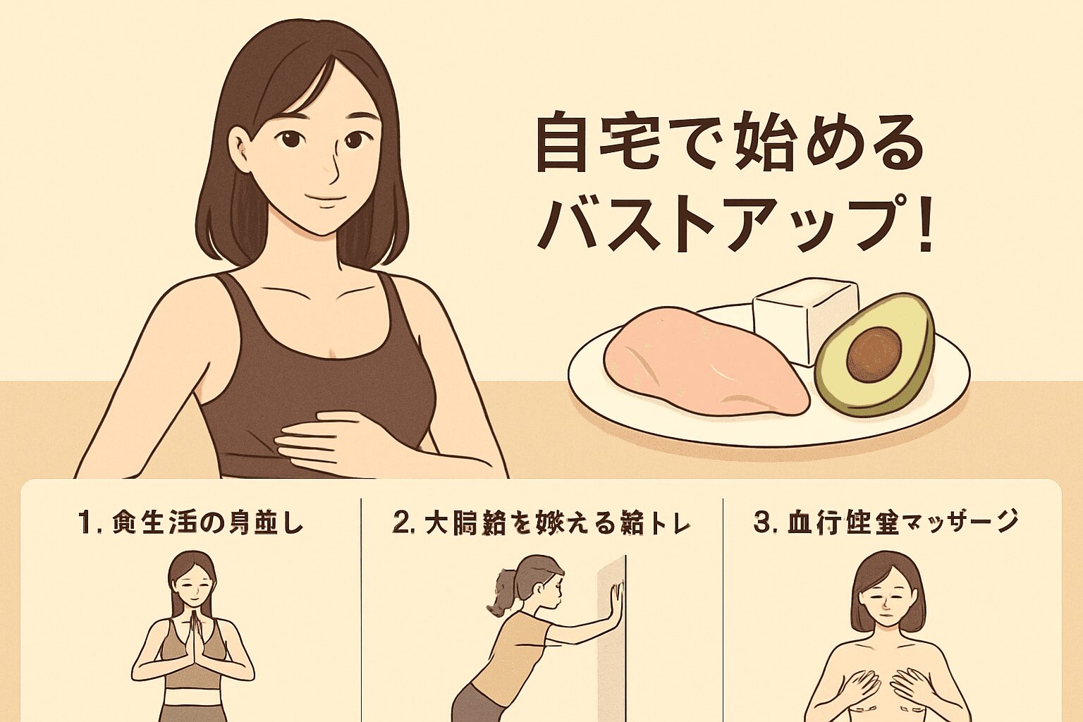 自宅で始めるバストアップ！今日からできる7つのセルフケア方法